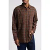 Bp. Plaid Cotton Flannel Button-up Shirt In Brown- Grey Jonnie Plaid