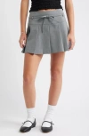Bp. Pleated Belted Plaid Minskirt In Brown