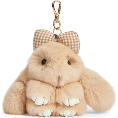 Bp. Plush Bunny Bag Charm In Brown
