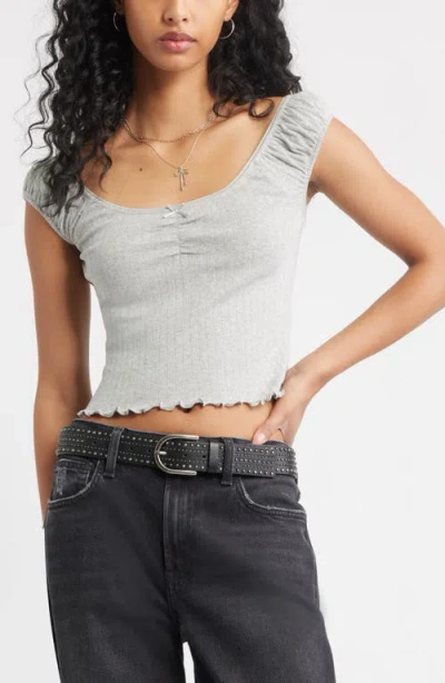 Bp. Pointelle Cap Sleeve Top In Gray