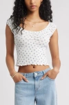 Bp. Scoop Neck Pointelle Top In White