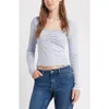 Bp. Pointelle Long Sleeve T-shirt In Blue