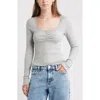Bp. Pointelle Long Sleeve T-shirt In Gray