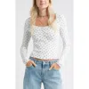 Bp. Pointelle Long Sleeve T-shirt In White