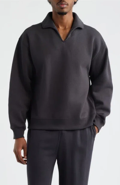 Bp. Polo Collar Cotton Blend Sweatshirt In Multi