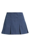 Bp. Preppy Pleated Miniskort In Blue