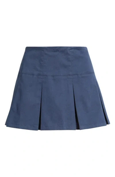 Bp. Preppy Pleated Miniskort In Blue
