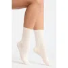 Bp. Pretty Cable Crew Socks In Neutral