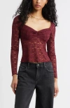 Bp. Pretty Lace Top In Red