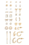 Bp. Pretty Set Of 18 Earrings In Gold