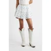 Bp. Pretty Tiered Miniskort In White/blue Mini Bouquet