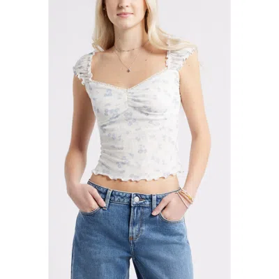 Bp. Print Mesh Top In White