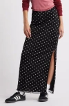 Bp. Printed Mesh Maxi Skirt In Black- White Polka Dot