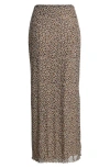 Bp. Printed Mesh Maxi Skirt In Leopard