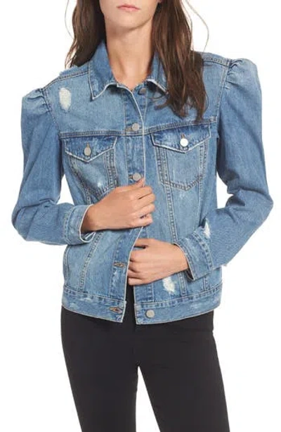 Bp. Puff Sleeve Denim Jacket In Blue