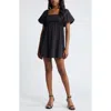 Bp. Puff Sleeve Minidress In Black Night