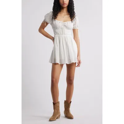 Bp. Puff Sleeve Smocked Waist Cotton Sundress