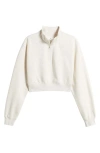 Bp. Quarter Zip Fleece Detail Sweatshirt In White