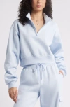 Bp. Quarter Zip Fleece Detail Sweatshirt In Blue Feather