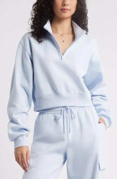 Bp. Quarter Zip Fleece Detail Sweatshirt In Blue Feather