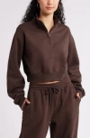 Bp. Quarter Zip Fleece Detail Sweatshirt In Brown Coffee