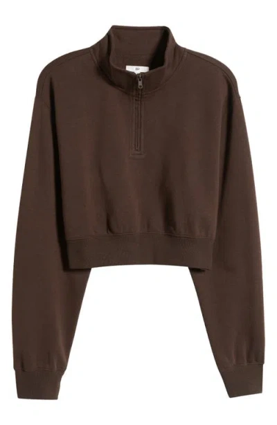 Bp. Quarter Zip Fleece Detail Sweatshirt In Brown Coffee