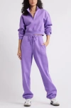 Bp. Quarter Zip Fleece Detail Sweatshirt In Purple Fresco