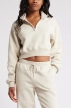 Bp. Quarter Zip Sweatshirt In Beige Pumice