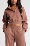 Bp. Quarter Zip Sweatshirt In Brown Topaz