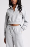 Bp. Quarter Zip Sweatshirt In Grey Soft Heather