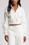 Bp. Quarter Zip Fleece Detail Sweatshirt In White