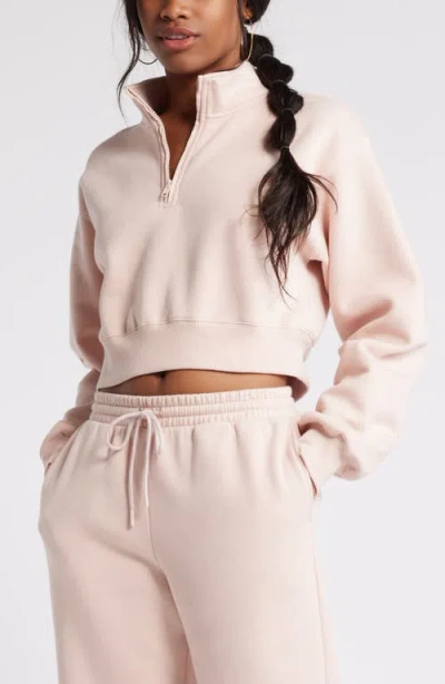 Bp. Quarter Zip Sweatshirt In Pink Sepia