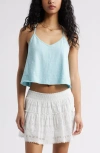 Bp. Racerback Crop Cotton Tank Top In Blue
