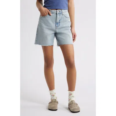 Bp. Raw Hem High Waist Denim Bermuda Shorts