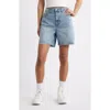 Bp. Raw Hem High Waist Denim Bermuda Shorts In Blue
