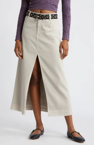 Bp. Raw Hem Stretch Twill A-line Skirt In Beige Pumice