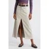 Bp. Raw Hem Stretch Twill A-line Skirt In Beige Pumice
