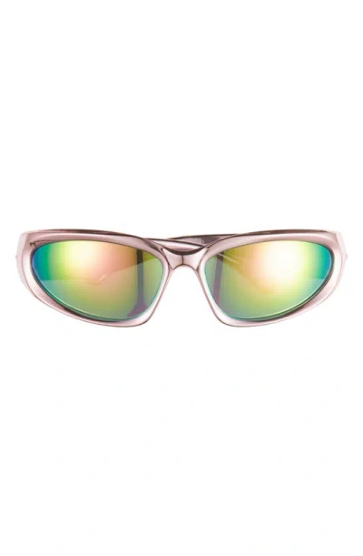Bp. Rectangular Sunglasses In Metallic Pink