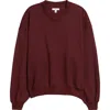 Bp. Relaxed Cotton Blend Sweatshirt In Burgundy