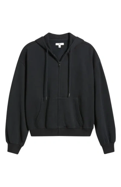 Bp. Relaxed Cotton Blend Zip Hoodie In Black