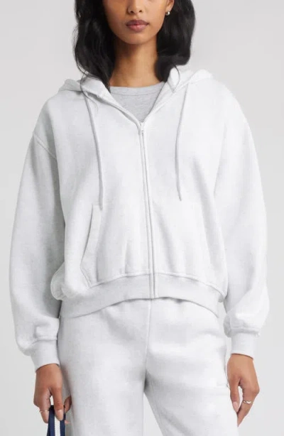 Bp. Relaxed Cotton Blend Zip Hoodie In Gray