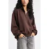 Bp. Relaxed Quarter Zip Pullover In Brown