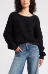 Bp. Relaxed Reversible Sweater In Black