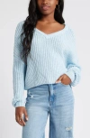 Bp. Relaxed Reversible Sweater In Blue Falls Marl