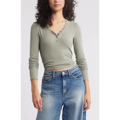 Bp. Rib Henley In Green Halo
