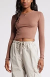 BP. BP. RIB LONG SLEEVE CROP TOP