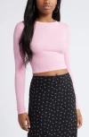 Bp. Ribbed Long Sleeve T-shirt In Pink Shore