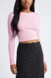 Bp. Ribbed Long Sleeve T-shirt In Pink Shore