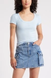 Bp. Rib Scoop Neck T-shirt In Blue Falls