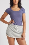 Bp. Rib Scoop Neck T-shirt In Blue Indigo